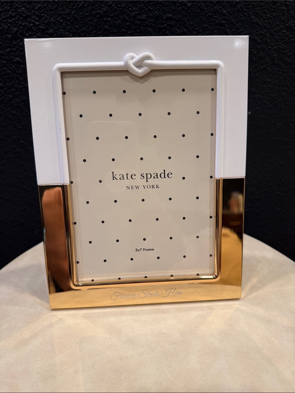 kate spade White and Gold With Love 5x7 Frame by Lenox